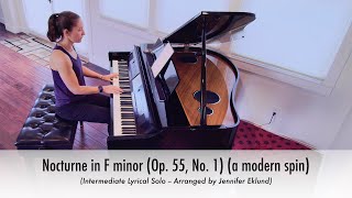 Nocturne in F minor Op 55 No 1 Frédéric Chopin Intermediate Solo Arr by Jennifer Eklund [upl. by Allak]