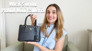 Whats In My PRADA Mini Galleria  Luxury Bag Haul [upl. by Kennet932]