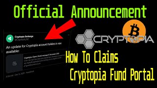 Official announcement  How To Claims Cryptopia Refund Portal Hindi [upl. by Warring]