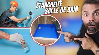 FAIRE UNE ÉTANCHÉITE DANS UNE SALLE DE BAIN UNE PISCINE ET UNE DOUCHE À LITALIENNE [upl. by Nivled]