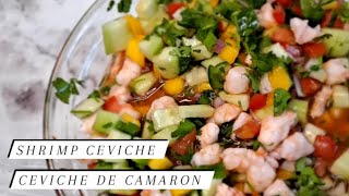 Ceviche de Camaron con mango •Shrimp ceviche cevichedecamaroneasycevicherecipe [upl. by Kalvin]