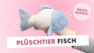 KuscheltierFisch selber nähen  gratis Schnittmuster [upl. by Ahsiekim]