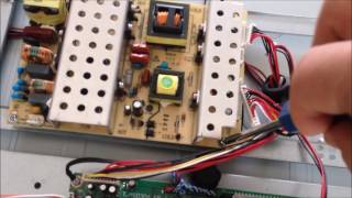 Technika 40quot LCD TV How to remove the Power Board [upl. by Anuala212]