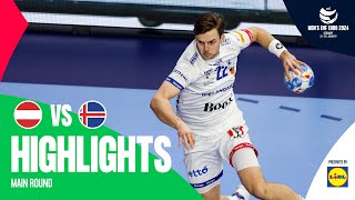 The effort was not enough  Austria vs Iceland  Highlights  Mens EHF EURO 2024 [upl. by Guild]