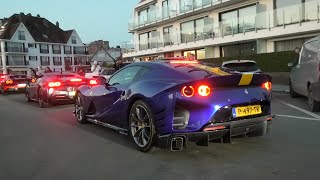 FERRARI NIGHT in Knokke Arrivals  Police Escort [upl. by Ailiec]