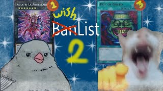 Wishlist para la Banlist de Agosto Parte 2 Yugioh [upl. by Onibag380]