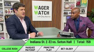 College Rush betting breakdown of NIT championship game between Indiana St 3 and Seton Hall [upl. by Eeznyl]