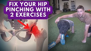 How To Fix Hip Pinching amp Impingement FAST With TWO Exercises [upl. by Jeaz]