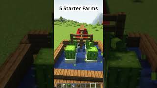 5 Minecraft Starter Farms🏡 shorts [upl. by Bilicki]