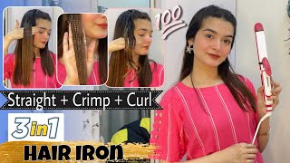 3 in 1 Hair Iron  Straight  Curl  Crimp  Extremely Affordable [upl. by Wampler999]