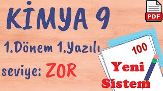 KİMYA 9 Sınıf 1 Dönem 1 Yazılı Soruları ZOR yeni sistem klasik açık uçlu Yazılı hazırlık PDF [upl. by Wright]