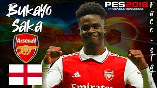 COMO CREAR A BUKAYO SAKA EN PES 2018  FACE  STATS 2023  TUTORIAL COMPLETO [upl. by Hoagland304]