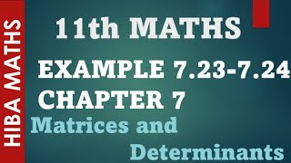 11th maths chapter 7 example 723  724 matrices and determinants tn syllabus [upl. by Oneg477]