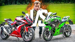 HONDA CBR500R VS KAWASAKI NINJA 400 2023 MOTORRAD TEST [upl. by Enalda]