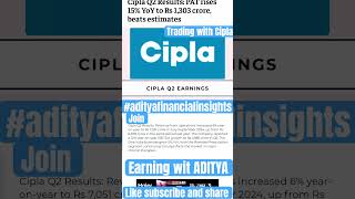 Cipla Q2F25 net profit 15 yoy to 1303cr adityafinancialinsights stockmarket cipla trending [upl. by Arnoldo141]