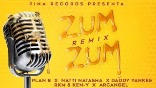 Zum Zum Remix 🐝🍯  Plan B Natti Natasha Daddy Yankee Rkm amp KenY Arcangel Lyric Video [upl. by Deenya]