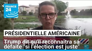 Présidentielle américaine  Trump dit quil reconnaîtra sa défaite quotsi lélection est justequot [upl. by Yenahc780]