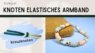 Knoten für Armband mit Gummiband  Armband elastikband Knoten  Elastisches Armband knoten Perlen [upl. by Adnar97]