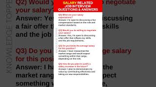 What are Your Salary Expectations  Common Job Interview Question and Answers [upl. by Allred698]