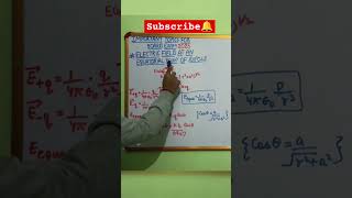 Electric Field at an Equitorial Point of Dipole short importanttopic boardexam class12physics [upl. by Eldwin]