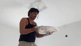 How to stick design flower to POP gypsum false ceiling [upl. by Barboza27]