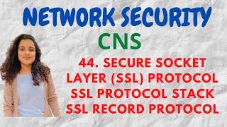 44 Secure Socket Layer SSL SSL protocol stack SSL Record ProtocolCNS [upl. by Jennie806]