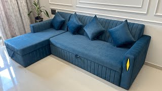 sofa SOFA COME BED L SHAPE  WHIT STORAGE WHIT POLISH  MY NO 9920859681 ADDRESS IN DESCRIPTION [upl. by Notnroht]