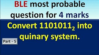 Convert quinary number into binary number system class8 BLE [upl. by Dahlia]