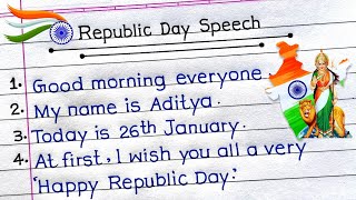 Republic Day Speech In English 2024  Speech On Republic Day In English [upl. by Enirrok]