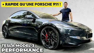 Essai Tesla Model 3 Performance 2024 –  RAPIDE qu’une Porsche 911 [upl. by Drooff561]