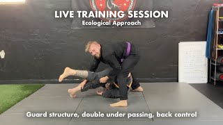 Live training guard structure double under passing back control crab ride [upl. by Jesh]