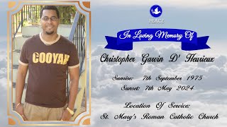 Funeral Tribute Service Of Christopher D Heurieux [upl. by Yrrat]