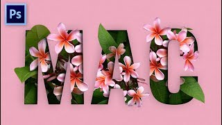 Cara Membuat Desain Typography Bunga di Photoshop  Floral Typography [upl. by Saied80]