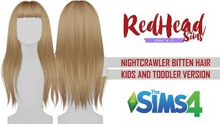 THE SIMS 4 CC  HAIR  NIGHTCRAWLER BITTEN HAIR  KIDS AND TODDLER VERSION [upl. by Pavia690]