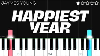 Jaymes Young  Happiest Year  EASY Piano Tutorial [upl. by Peti]