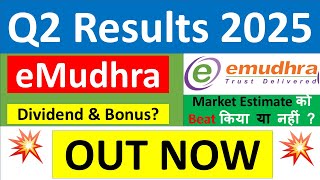 EMUDHRA Q2 results 2025  EMUDHRA results today  EMUDHRA Share News  EMUDHRA Share latest news [upl. by Nonnaer]