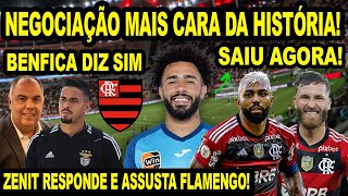 NEGOCIAÇÃO MAIS CARA DA HISTÓRIA DO FLAMENGO BENFICA DIZ SIM AO MENGÃO GABIGOL REAVALIADO NO NINHO [upl. by Adnahsar445]