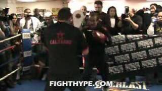 JOE CALZAGHE OPEN WORKOUT DAYS BEFORE JONES JR FIGHT [upl. by Hadsall]