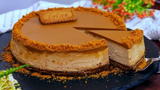 How to make a PERFECT baked LOTUS BISCOFF Cheesecake 🍰 [upl. by Soracco675]