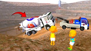 Wow 😱 Upin dan Ipin Pergi Evakuasi Truk Molen yang Terguling di Area Tambang 😍 DIPSY TV [upl. by Jammie]