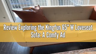 Review Kingfun 653quot W Loveseat Sofa Mid Century Modern Decor Love Seat Couches for Living Room Bu [upl. by Yremogtnom]