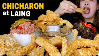 CHICHARON  LAING  SINANTULAN  EASIEST amp FASTEST WAY COOKING CHICHARON  MUKBANG ASMR [upl. by Nanreit]