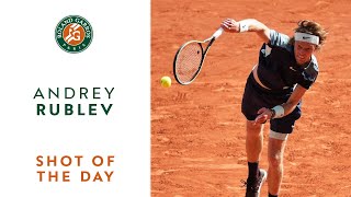 Shot of the day 11  Andrey Rublev RolandGarros 2022 [upl. by Huff]