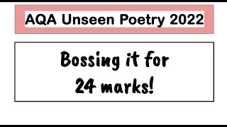 Unseen Poetry Question AQA GCSE 2022 [upl. by Postman]