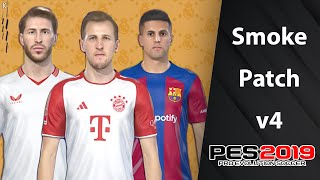 اوبشن فايل لـ PES 2019 باتش سموك  احدث انتقالات 2024 [upl. by Nuahsyt441]