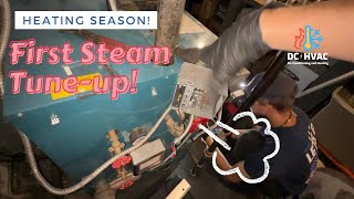 First Steam Maintenance of the Season Burnham 175000BTU Steam Boiler Winter Tune Up [upl. by Eocsor]