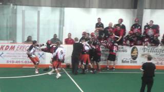 Six Nations Rebels vs Halton Hills Bulldogs Line Brawl 2nd Period [upl. by September391]