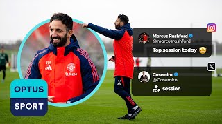 FIRST TRAINING Ruben Amorim takes charge of Manchester United at Carrington and the players love it [upl. by Yrrem]