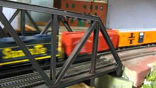 Athearn Santa Fe EMD GP 35 pulling a freight train [upl. by Nahk]