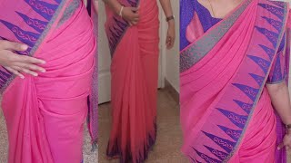 How to drape Cotton Saree perfectly  Cotton saree draping tricksHow to wear Cotton saree trick [upl. by Naegem]